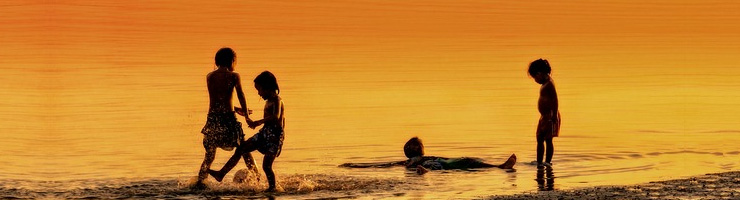 Children playing on a Koh Samui beach