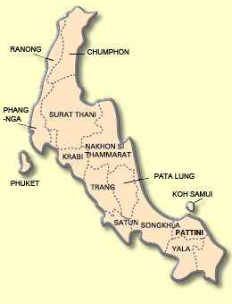 south thailand map